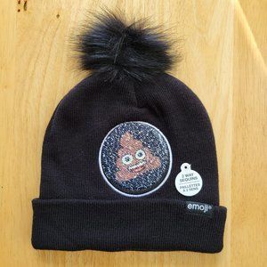 Emoji 2 Ways Sequins Mens Knit Beanie One Size NWT